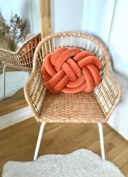 Orange Knot Cushion, Scandinavian Minimalist Design Reversible Pillow 2In1