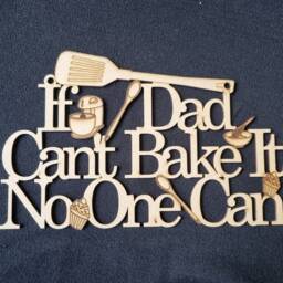 Grandma Can't Bake It Sign, Personalized Baking Gift, Mdf Wall Hanging - thumbnail 4