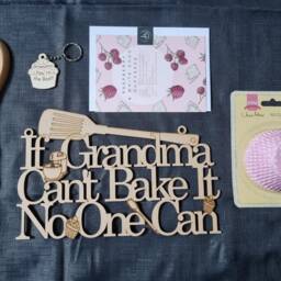 Grandma Can't Bake It Sign, Personalized Baking Gift, Mdf Wall Hanging - thumbnail 3