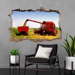 Combine Harvester Wall Decal Sticker - Farm Machinery Mural Poster Print Art For Home Farmhouse Decor - Cr36 - thumbnail 1
