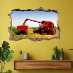 Combine Harvester Wall Decal Sticker - Farm Machinery Mural Poster Print Art For Home Farmhouse Decor - Cr36 - thumbnail 3