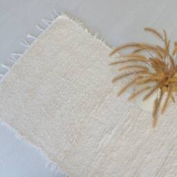 Runner Rug Cream 250 cm Hallway Rug, Kitchen Bathroom Runner Cotton Bohemian Portuguese Washable - thumbnail 3