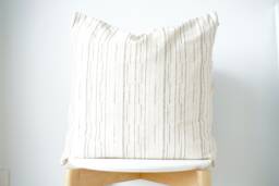 Cream Black Striped Pillow Cover - thumbnail 1
