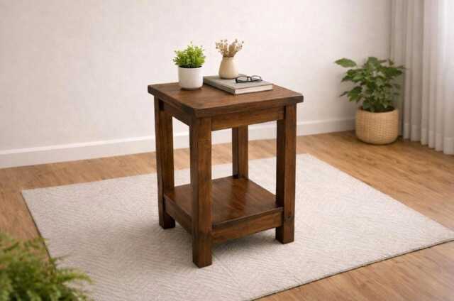 Dark Oak Style Wood Side Table, Lamp Table - image 1
