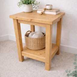 Dark Oak Style Wood Side Table, Lamp Table - thumbnail 2