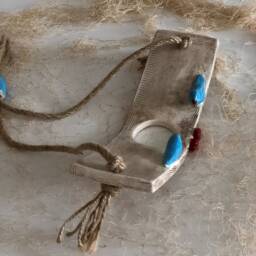 Rustic Air Plant Holder Turquoise Bird Wall Hanging Planter - thumbnail 2