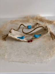 Rustic Air Plant Holder Turquoise Bird Wall Hanging Planter - thumbnail 1