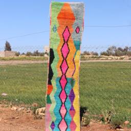 Colorful Berber Wool Runner Rug Handwoven Moroccan Hallway Rug - thumbnail 2