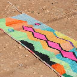 Colorful Berber Wool Runner Rug Handwoven Moroccan Hallway Rug - thumbnail 3