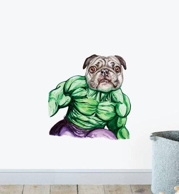 The Hulk Dog Wall Sticker Decal - Dogs & Pets Stickers, Art, Decals, Kids Animals Decals