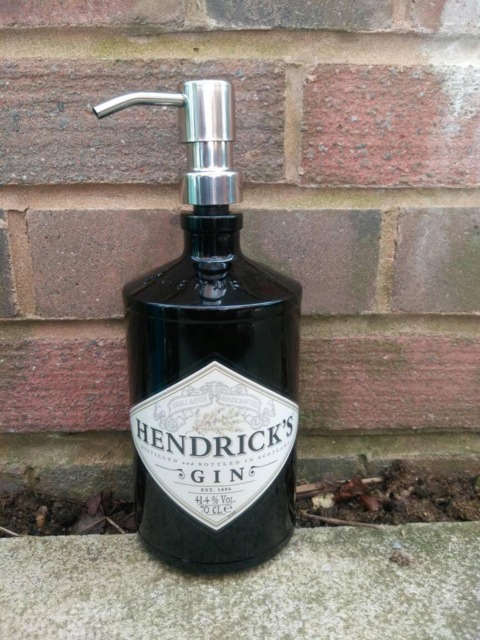 Hendricks 70Cl Gin Bottle Soap Dispenser With Stainless Steel Pump & Water Resistant Label - image 1