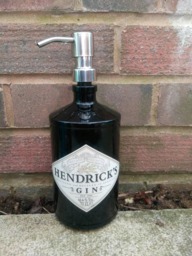 Hendricks 70Cl Gin Bottle Soap Dispenser With Stainless Steel Pump & Water Resistant Label - thumbnail 1