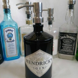 Hendricks 70Cl Gin Bottle Soap Dispenser With Stainless Steel Pump & Water Resistant Label - thumbnail 2