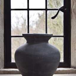 Antique Grey Stone Vase - Greek Style Large Pot Home Decor & Arrangements Mediterranean For Flowers - thumbnail 3