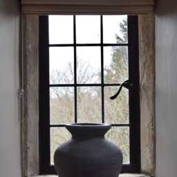 Antique Grey Stone Vase - Greek Style Large Pot Home Decor & Arrangements Mediterranean For Flowers - thumbnail 2
