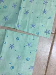 Sea Green Starfish Curtain Panels, Muslin Lined, 26x60 - thumbnail 1