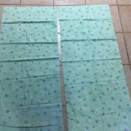 Sea Green Starfish Curtain Panels, Muslin Lined, 26x60 - thumbnail 2