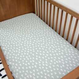Cool Mint & White Triangle Bedding, Kids Baby Cotton Duvet Covers, Fitted Sheets, Unisex Pillow Cases - thumbnail 3