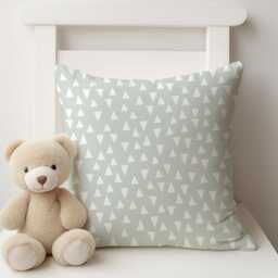 Cool Mint & White Triangle Bedding, Kids Baby Cotton Duvet Covers, Fitted Sheets, Unisex Pillow Cases - thumbnail 4