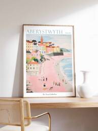 Aberystwyth Wales Travel Poster Welsh Coastal Art Print - thumbnail 1
