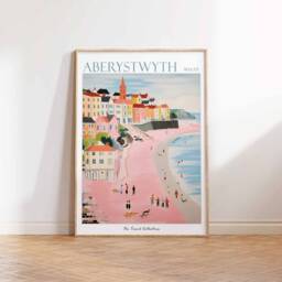 Aberystwyth Wales Travel Poster Welsh Coastal Art Print - thumbnail 2