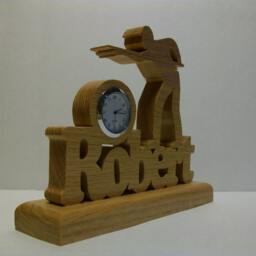 Personalized Desk Clock, Billiard Player Standing On Top Of Players Name, Custom Made - thumbnail 2