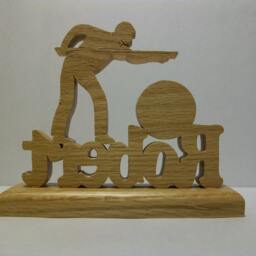 Personalized Desk Clock, Billiard Player Standing On Top Of Players Name, Custom Made - thumbnail 3