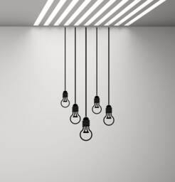 Lightbulb Wall Decal Light Bulb Poster Gift Office Mural Playroom Stencil Vinyl Sticker Living Room Decor Bedroom Art Print P377 - thumbnail 1