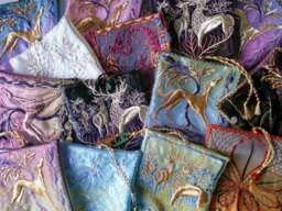 Made To Order, Embroidered Collection Lavender Bag Scented Sachets With Hanging Loop, You Customise The Design & Seasonal Colour Theme - thumbnail 1