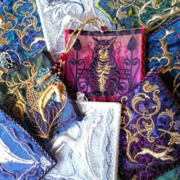Made To Order, Embroidered Collection Lavender Bag Scented Sachets With Hanging Loop, You Customise The Design & Seasonal Colour Theme - thumbnail 3