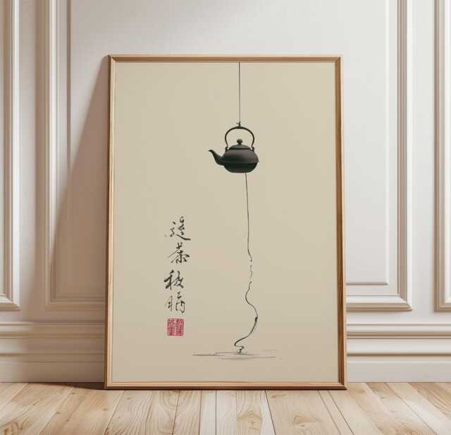 Zen Tea Ceremony Poster, Japanese Minimalist Wall Art Print - image 1