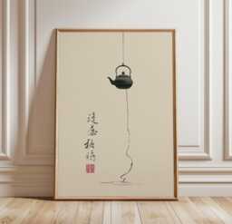 Zen Tea Ceremony Poster, Japanese Minimalist Wall Art Print - thumbnail 1