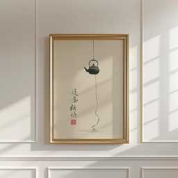 Zen Tea Ceremony Poster, Japanese Minimalist Wall Art Print - thumbnail 2