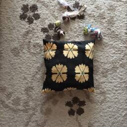 Handmade Silk Ikat Velvet Pillow Cover Uzbek Floral Cushion - 20x20 - thumbnail 3