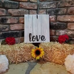 Wood Photo Display, Wood Picture Hanger, Love Picture, Reclaimed, White Wash Wood, Rustic Wall Art - thumbnail 3