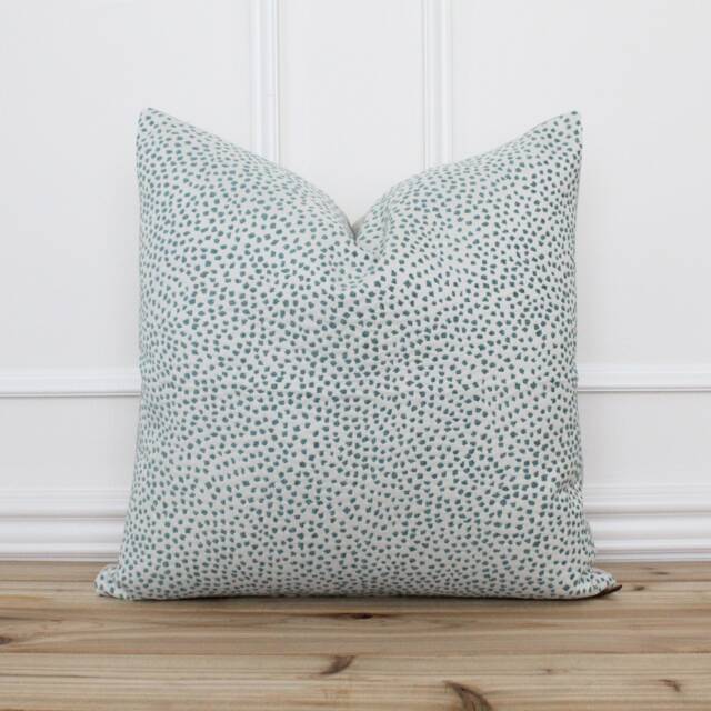 Aqua Dot Pillow Cover Blue-Green Polka Cushion Designer Covers Accent - Meredith - image 1