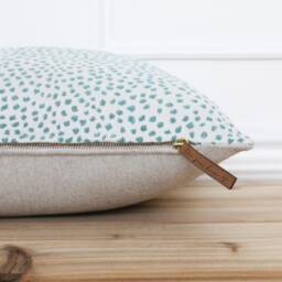 Aqua Dot Pillow Cover Blue-Green Polka Cushion Designer Covers Accent - Meredith - thumbnail 2