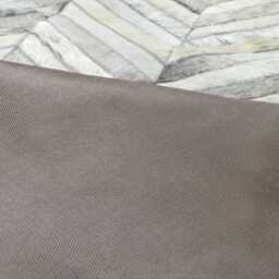 Patchwork Cowhide Rug, Gray Chevron Pattern - Handmade, Soft Leather - thumbnail 4