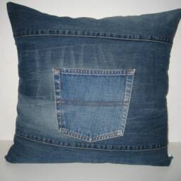 Jeans Decorative Cushion Bus Peace Free Love Sixties Festi - thumbnail 4