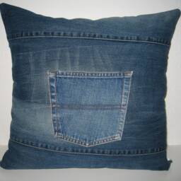 Jeans Decorative Cushion Bus Peace Free Love Sixties Festi - thumbnail 2