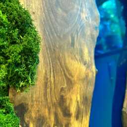 Moss Wall Decor, Art, Wood & Preserved Moss, Resin River - thumbnail 4