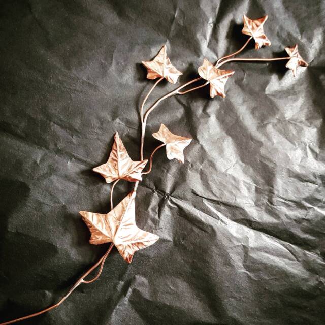 Metal Ivy Leaf Spray, Copper Branch, Sprig, Leaf, Leaves, Autumn Wedding Decor, Artificial Leaves 7Th Anniversary Gift - image 1