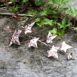 Metal Ivy Leaf Spray, Copper Branch, Sprig, Leaf, Leaves, Autumn Wedding Decor, Artificial Leaves 7Th Anniversary Gift - thumbnail 2