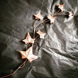 Metal Ivy Leaf Spray, Copper Branch, Sprig, Leaf, Leaves, Autumn Wedding Decor, Artificial Leaves 7Th Anniversary Gift - thumbnail 1