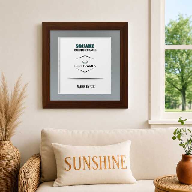 Black Oak Square Photo Frame With Grey Mount Picture Poster A1 A2 A3 A4 Wall Hanging Gallery Display - image 1