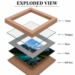 Black Oak Square Photo Frame With Grey Mount Picture Poster A1 A2 A3 A4 Wall Hanging Gallery Display - thumbnail 2