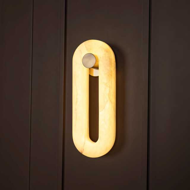 White Marble Wall Sconce - Modern Accent Led Light - image 1