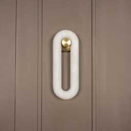 White Marble Wall Sconce - Modern Accent Led Light - thumbnail 3