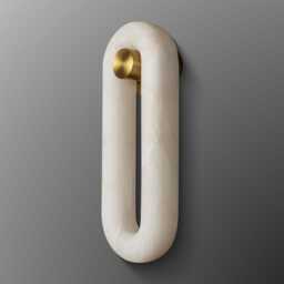White Marble Wall Sconce - Modern Accent Led Light - thumbnail 2