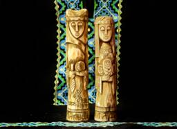 Hand Carved Linden Wood Slavic Goddess Statue Lada & Makosh - thumbnail 1